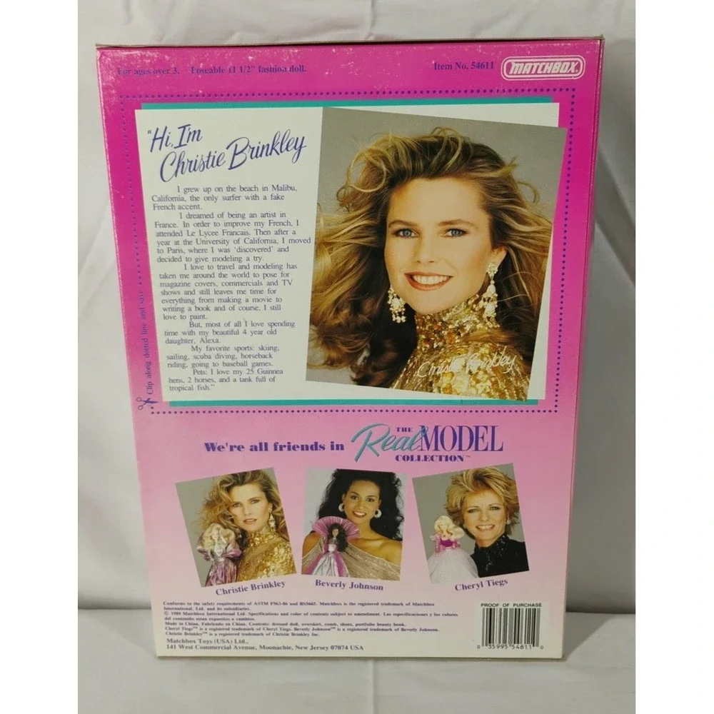 NEW Christie Brinkley Doll The Real Model Collection 1988 Matchbox 54611‎